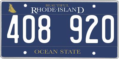 RI license plate 408920