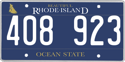 RI license plate 408923