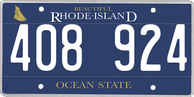 RI license plate 408924