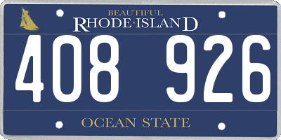 RI license plate 408926