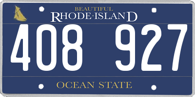 RI license plate 408927