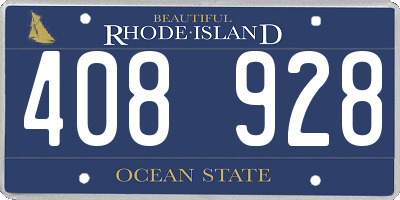 RI license plate 408928