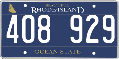 RI license plate 408929