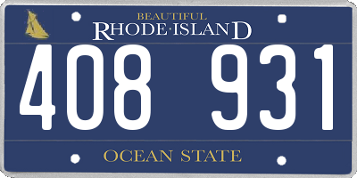 RI license plate 408931