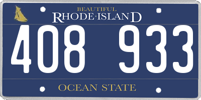 RI license plate 408933