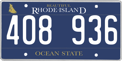 RI license plate 408936