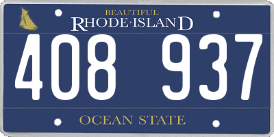 RI license plate 408937