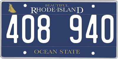 RI license plate 408940