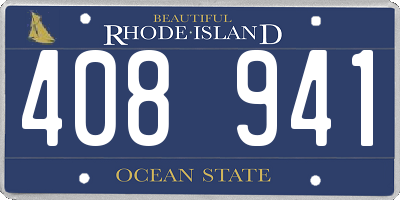 RI license plate 408941