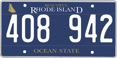 RI license plate 408942