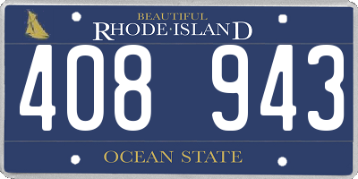 RI license plate 408943