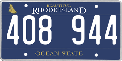 RI license plate 408944