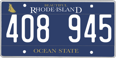 RI license plate 408945