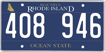 RI license plate 408946