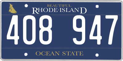 RI license plate 408947