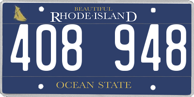 RI license plate 408948