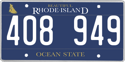 RI license plate 408949