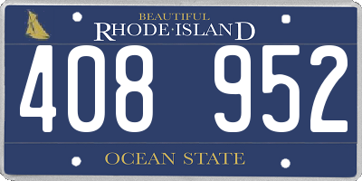 RI license plate 408952
