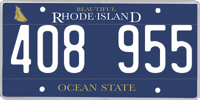 RI license plate 408955