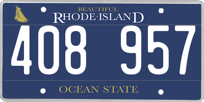 RI license plate 408957