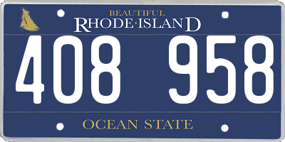 RI license plate 408958