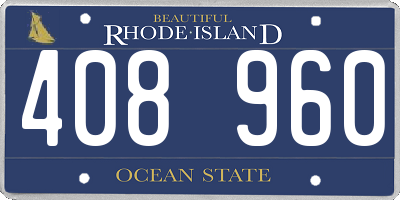 RI license plate 408960
