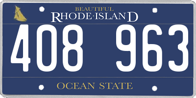 RI license plate 408963