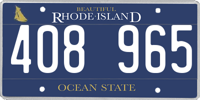 RI license plate 408965