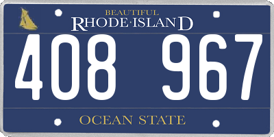 RI license plate 408967
