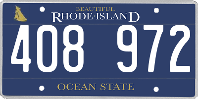RI license plate 408972