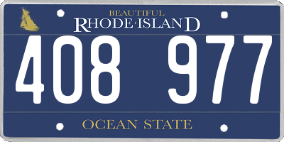 RI license plate 408977