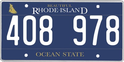 RI license plate 408978