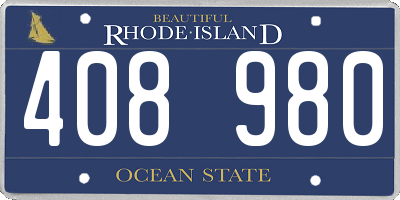 RI license plate 408980
