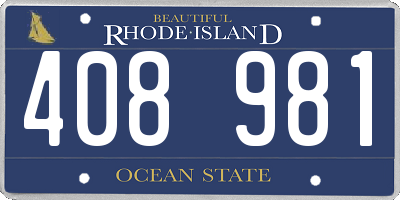 RI license plate 408981