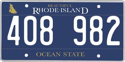RI license plate 408982