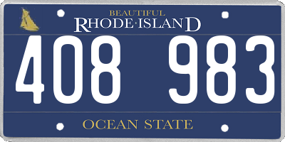 RI license plate 408983