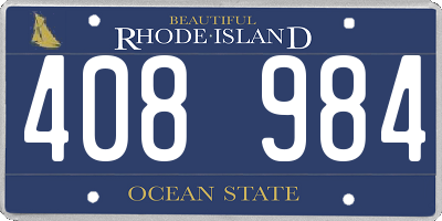 RI license plate 408984