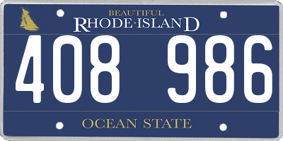 RI license plate 408986