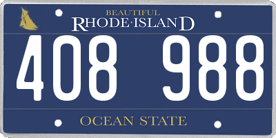 RI license plate 408988