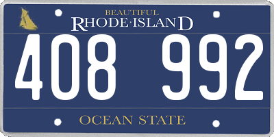 RI license plate 408992