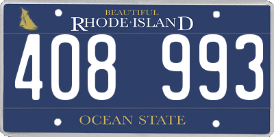 RI license plate 408993