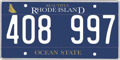 RI license plate 408997