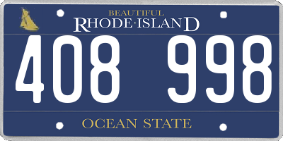 RI license plate 408998