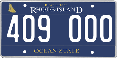 RI license plate 409000
