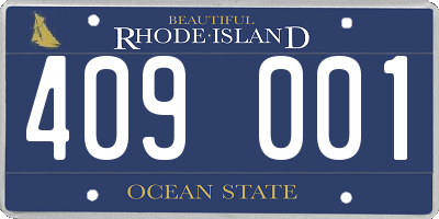 RI license plate 409001