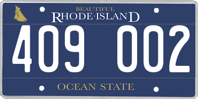 RI license plate 409002