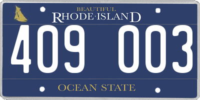 RI license plate 409003