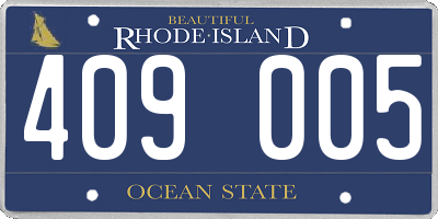 RI license plate 409005