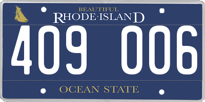 RI license plate 409006