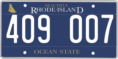 RI license plate 409007